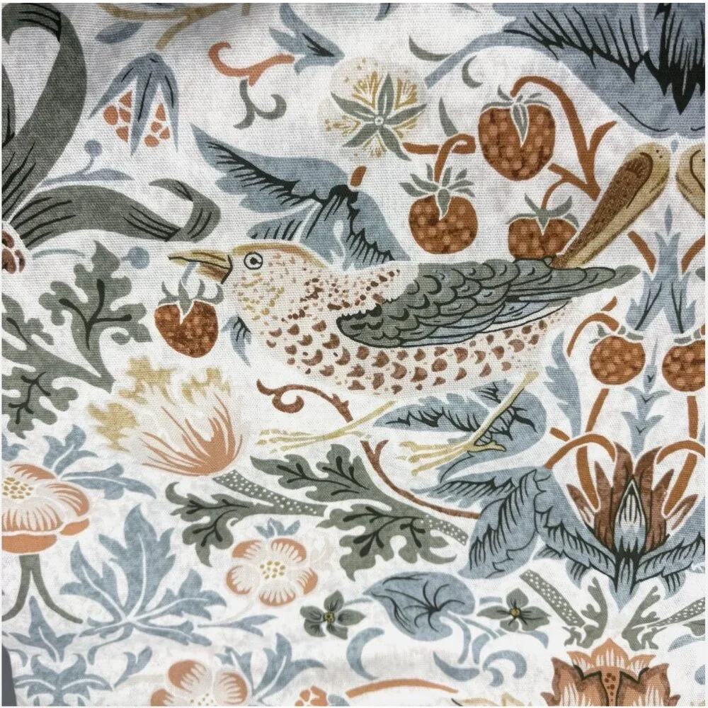 William Morris Strawberry Thief Saffron 2 Panel Curtains 38